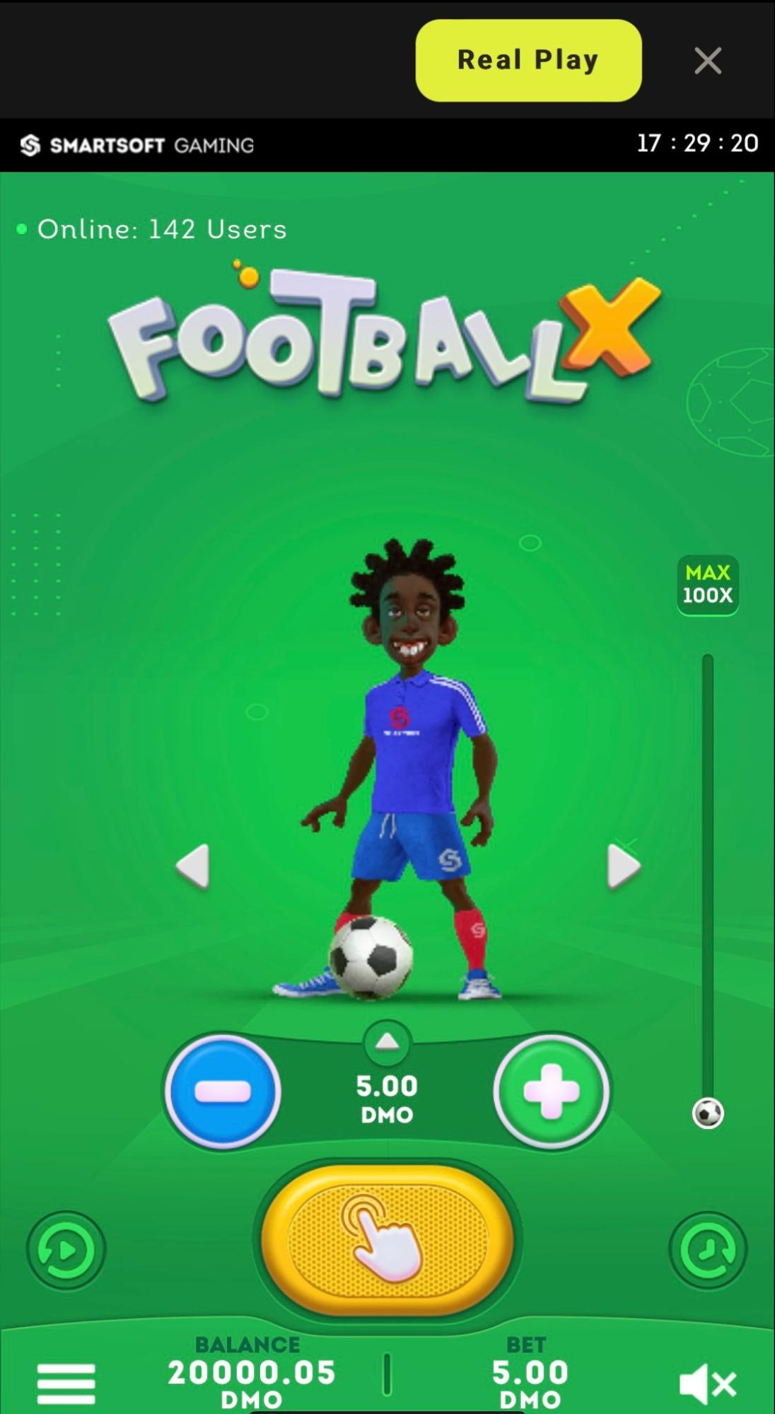 FootballX instant game on Parimatch