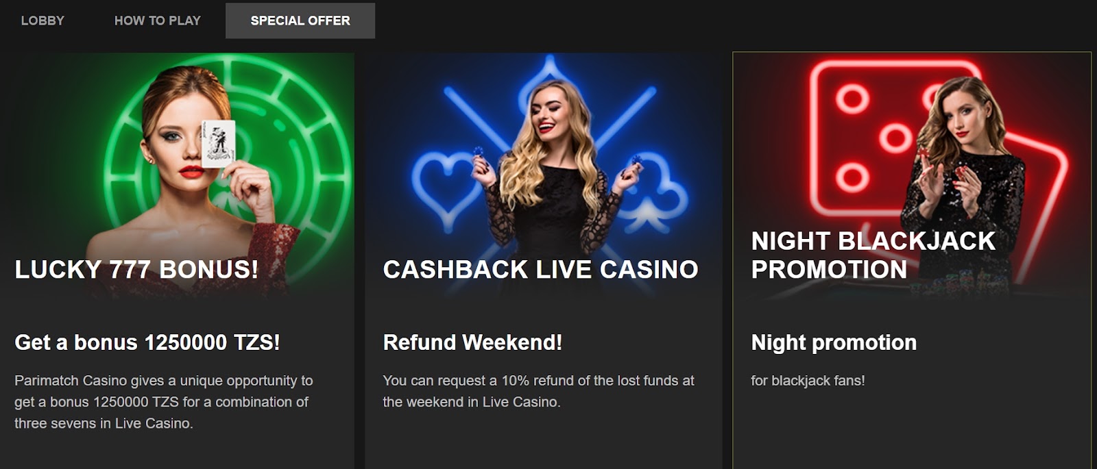 Parimatch Live Casino Bonus