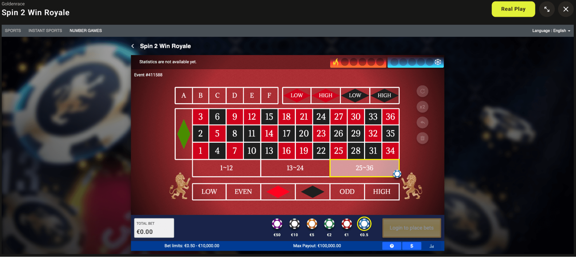 Spin 2 Win Royale online game on Parimatch
