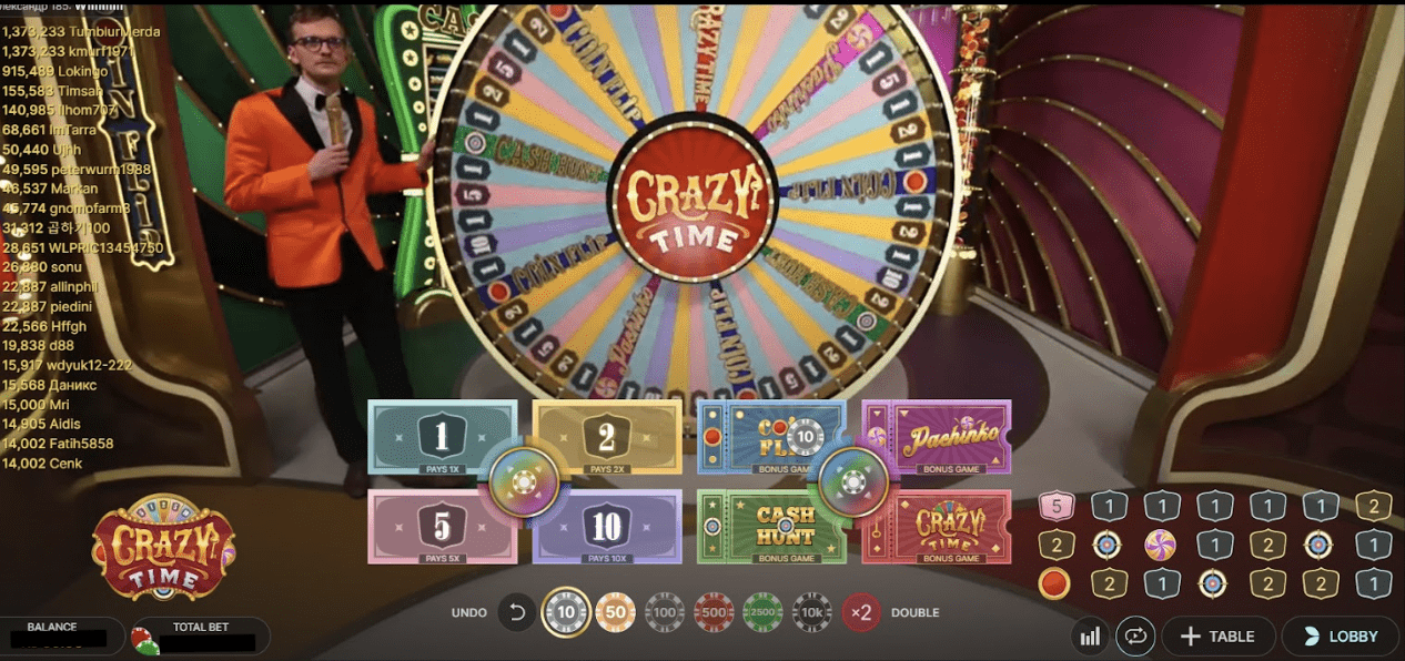 Evolution Crazy Time game's Coin Flip round at Parimatch