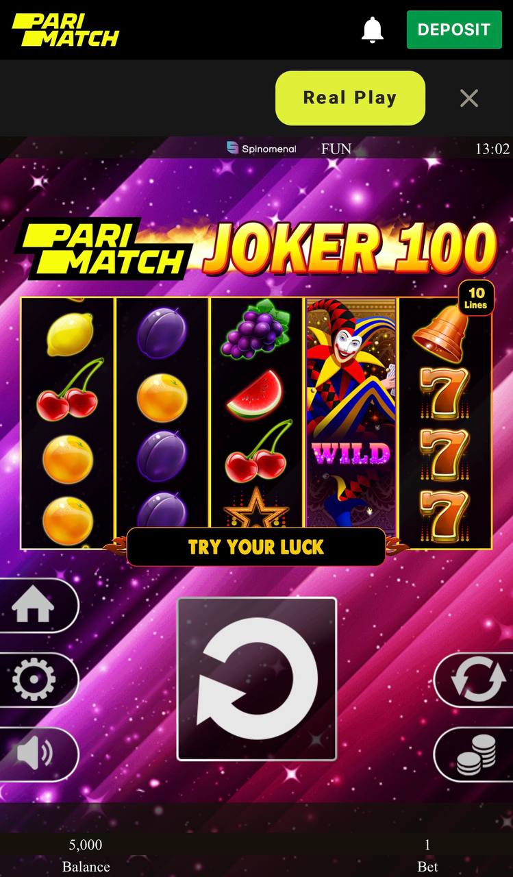 Parimatch Joker 100 design