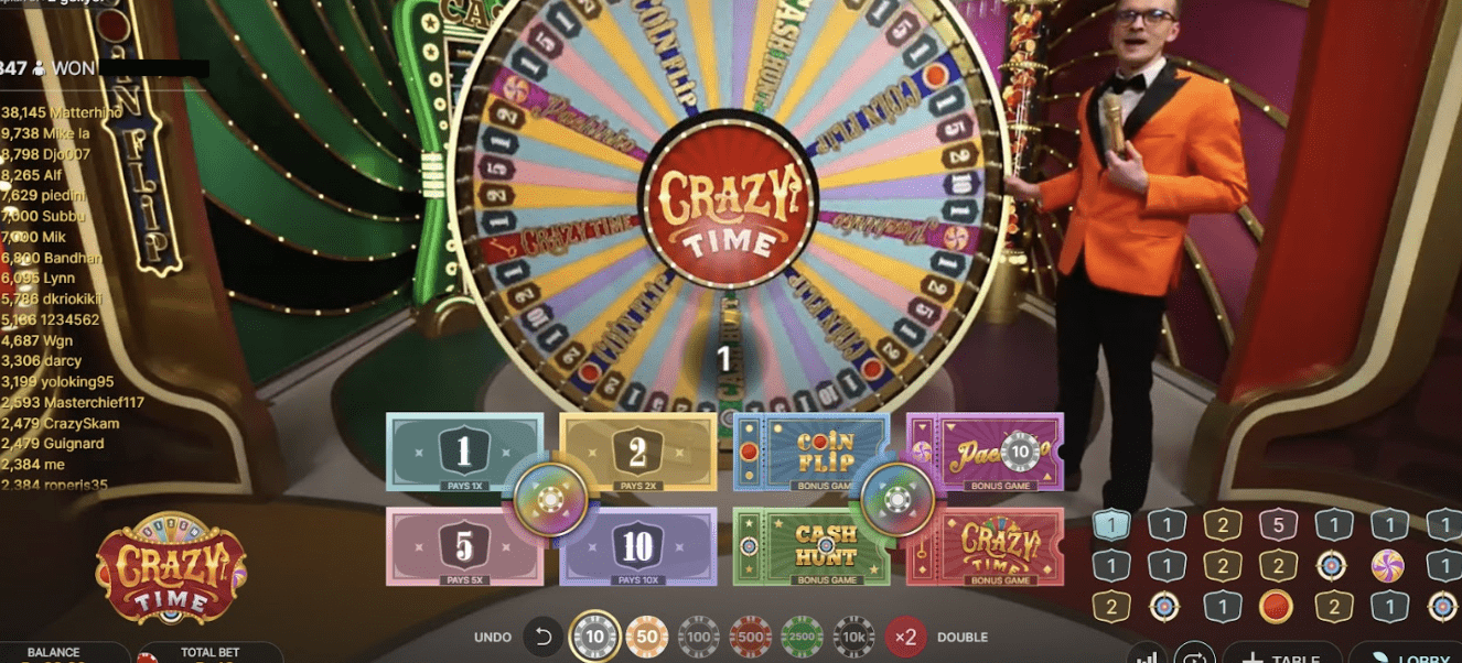 Evolution Crazy Time game's Pachinko round at Parimatch