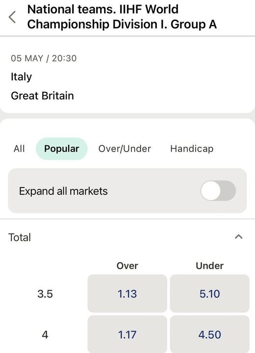 Total betting on Parimatch
